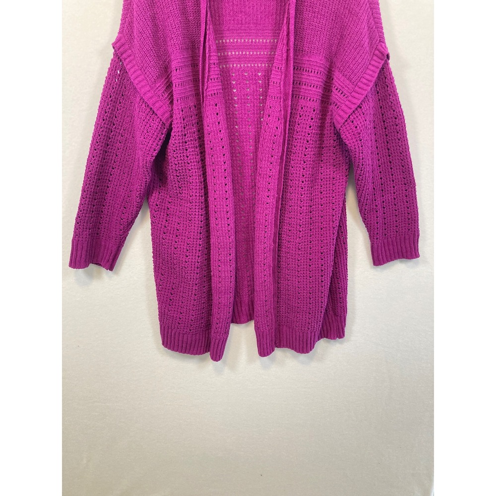 Terra Sky Women's Open Front Knit Cardigan Magenta 0X‎ 14W - Picture 5 of 9